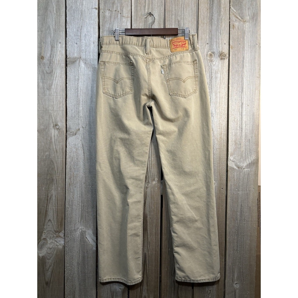 Levis 505 Regular Fit Khaki Tan Pants Mens 34x32 Straight Leg - Picture 4 of 7